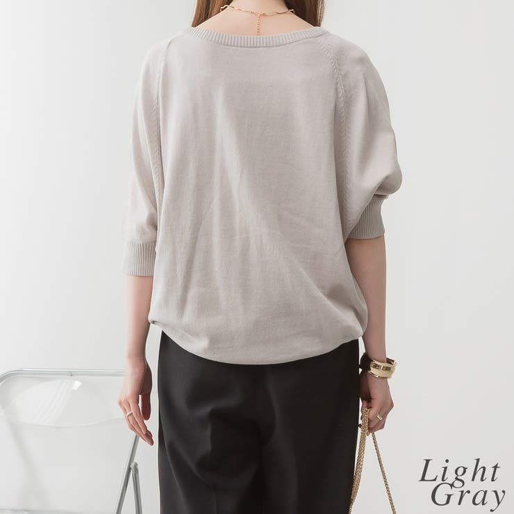 ドルマンシルエット5分袖ニット | A.NATALY | 詳細画像7 