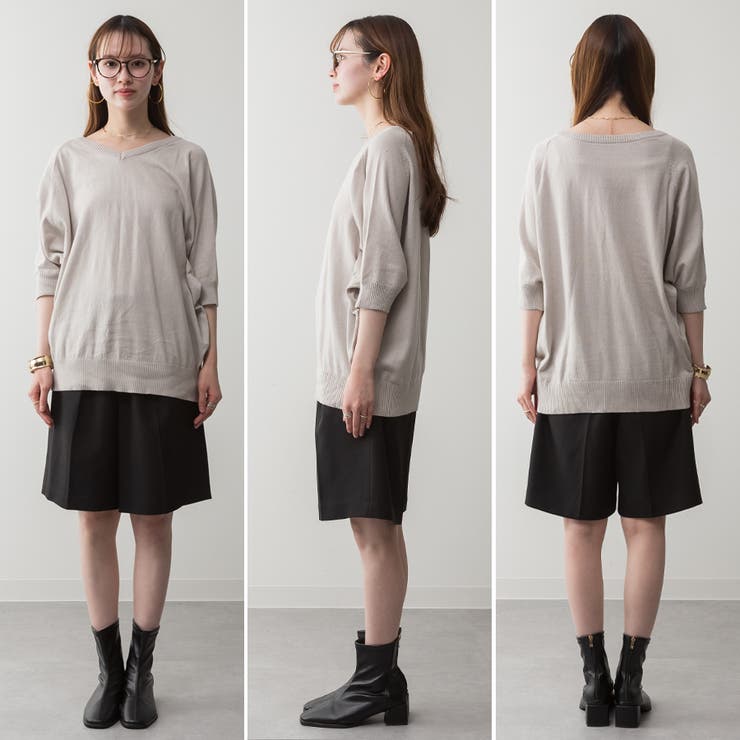 ドルマンシルエット5分袖ニット | A.NATALY | 詳細画像16 