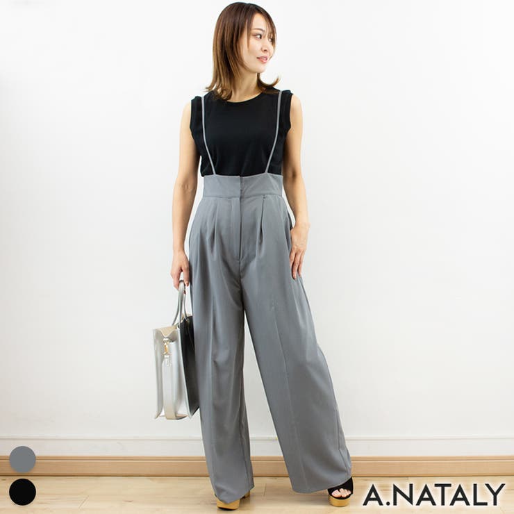 クレープタックワイドサロペット[品番：ACTW0004374]｜A.NATALY