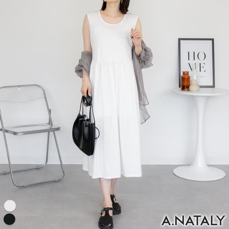 オフホワイト | ノースリーブカットワンピース | A.NATALY