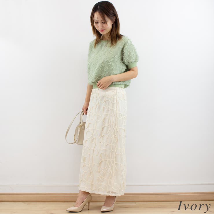 コード刺繍メッシュストレートスカート | A.NATALY | 詳細画像3 