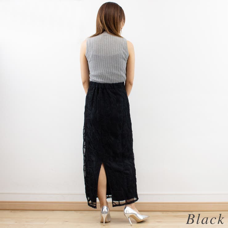 コード刺繍メッシュストレートスカート | A.NATALY | 詳細画像6 