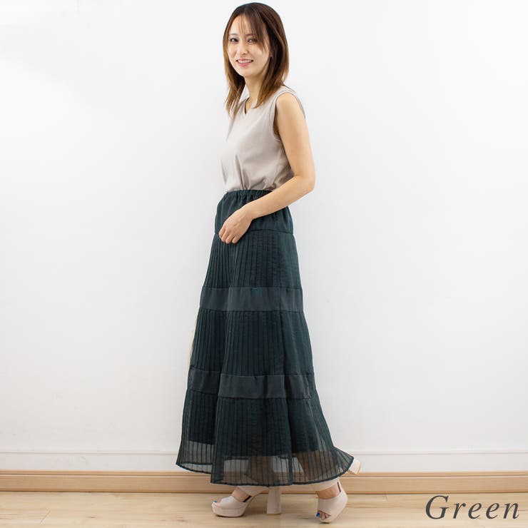 シアープリーツメッシュティアードスカート | A.NATALY | 詳細画像1 