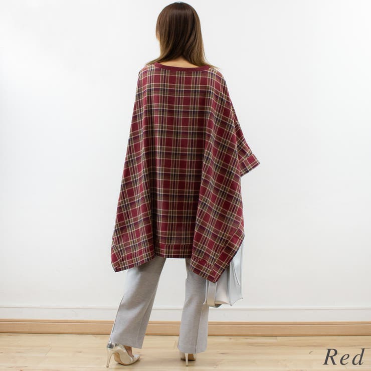 ビエラチェックポンチョ | A.NATALY | 詳細画像4 