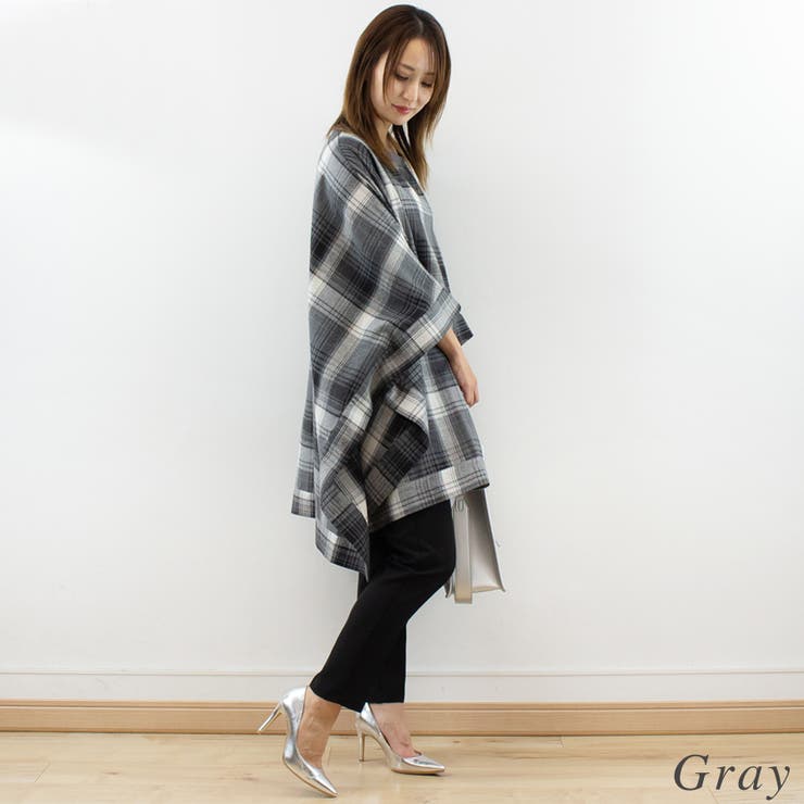 ビエラチェックポンチョ | A.NATALY | 詳細画像5 