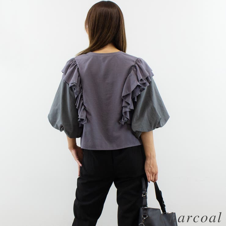 バルーンスリーブフリルブラウス | A.NATALY | 詳細画像1