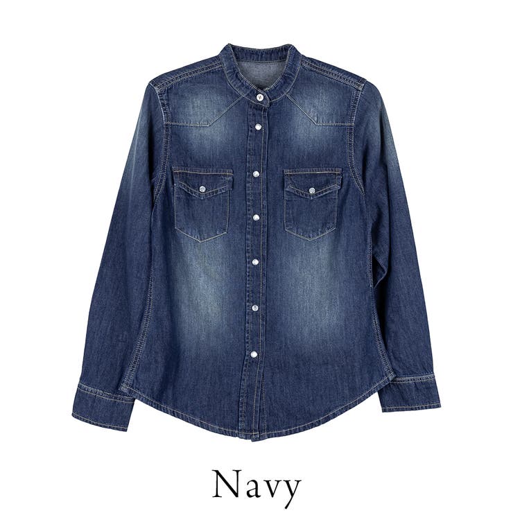 ノーカラーウェスタンデニムシャツ | A.NATALY | 詳細画像8 