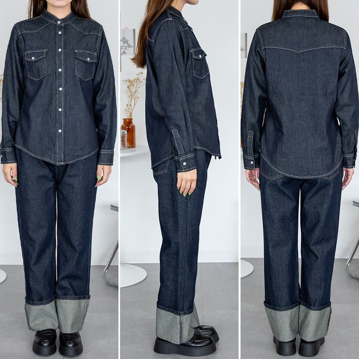 ノーカラーウェスタンデニムシャツ | A.NATALY | 詳細画像10 