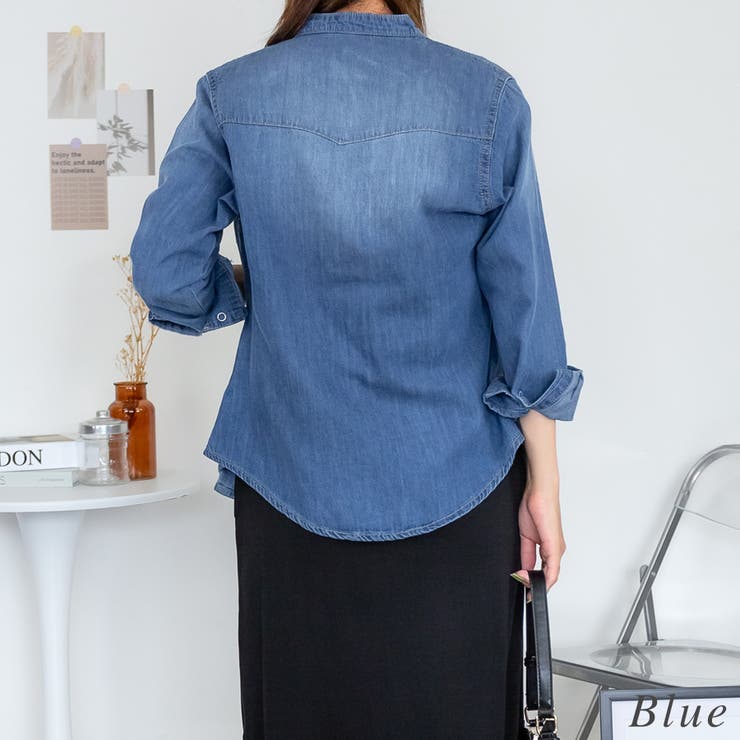 ノーカラーウェスタンデニムシャツ | A.NATALY | 詳細画像3 