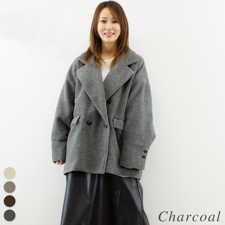 チャコール | スライバーニットダブルコート | A.NATALY
