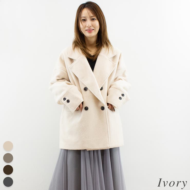 アイボリー | スライバーニットダブルコート | A.NATALY