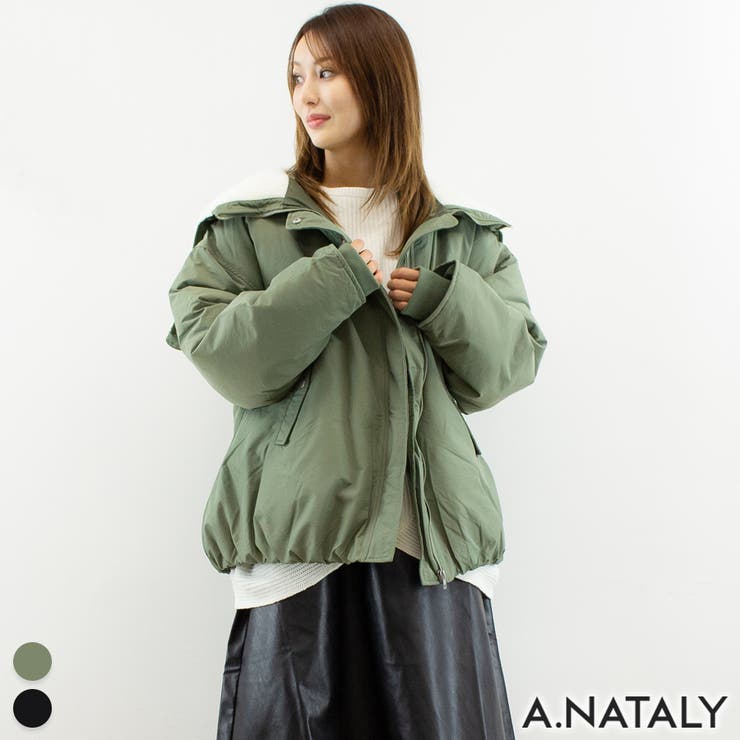 ファイバーダウンフードボアバルーンミドルブルゾン | A.NATALY | 詳細画像1 