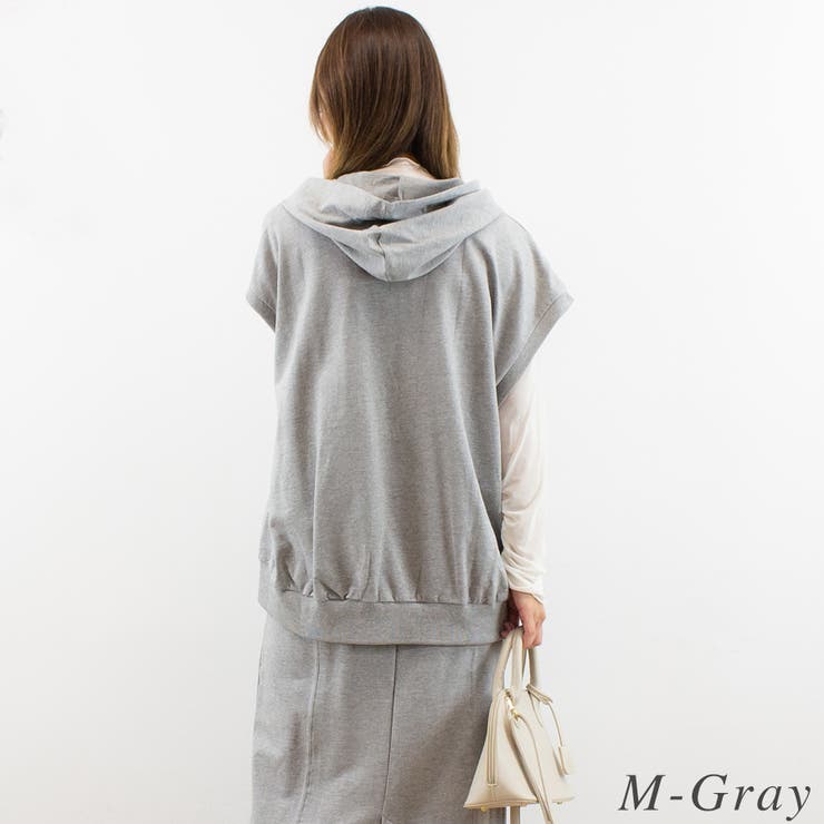 ミニ裏毛ノースリーブパーカー | A.NATALY | 詳細画像1 