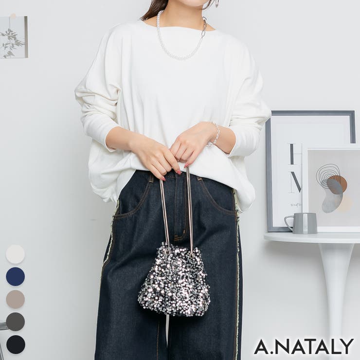オフホワイト | ドルマンスリーブボートネックTシャツ | A.NATALY