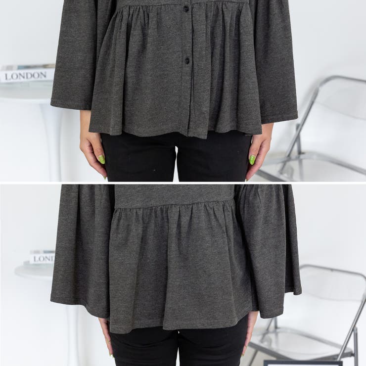 ペプラムギャザーブラウス風カットソー | A.NATALY | 詳細画像9 