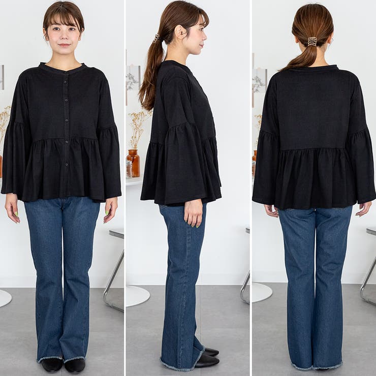 ペプラムギャザーブラウス風カットソー | A.NATALY | 詳細画像7 