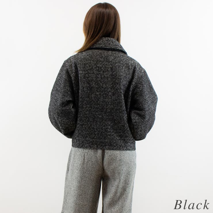 起毛ツィードコクーンスリーブジャケット | A.NATALY | 詳細画像3 