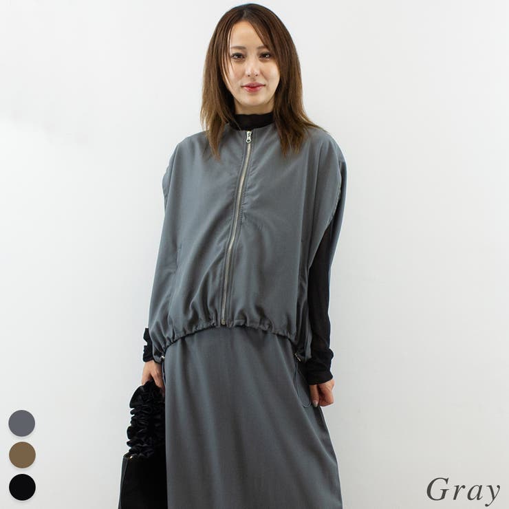 グレー | サークルドレープベスト | A.NATALY