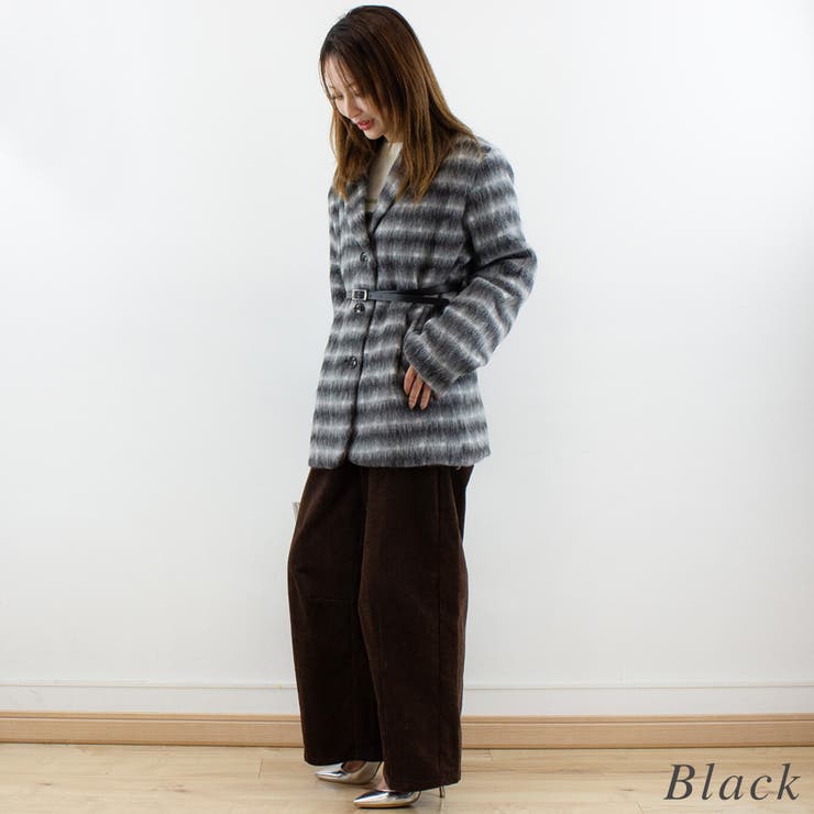 チェックシャギーウェストマークジャケット | A.NATALY | 詳細画像4 