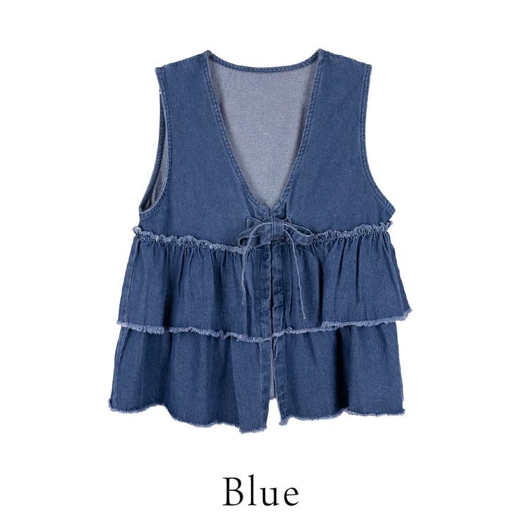 フリルティアードデニムベスト | A.NATALY | 詳細画像8 