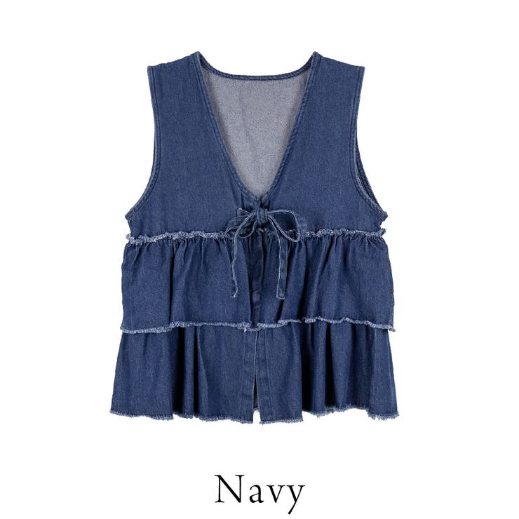 フリルティアードデニムベスト | A.NATALY | 詳細画像9 