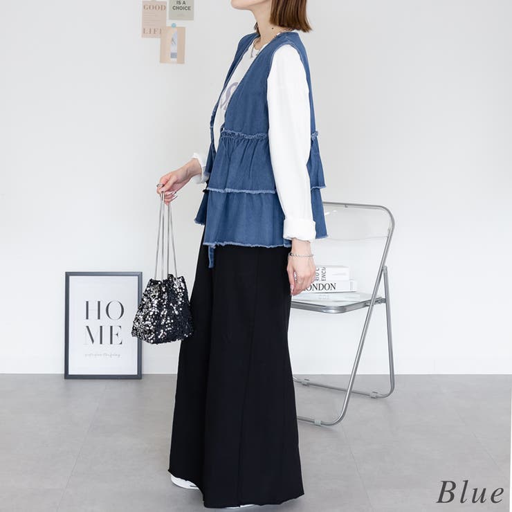 フリルティアードデニムベスト | A.NATALY | 詳細画像4 