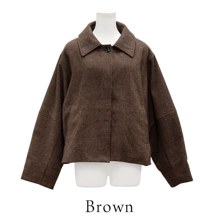 チェックツィードコクーンスリーブジャケット | A.NATALY | 詳細画像8 