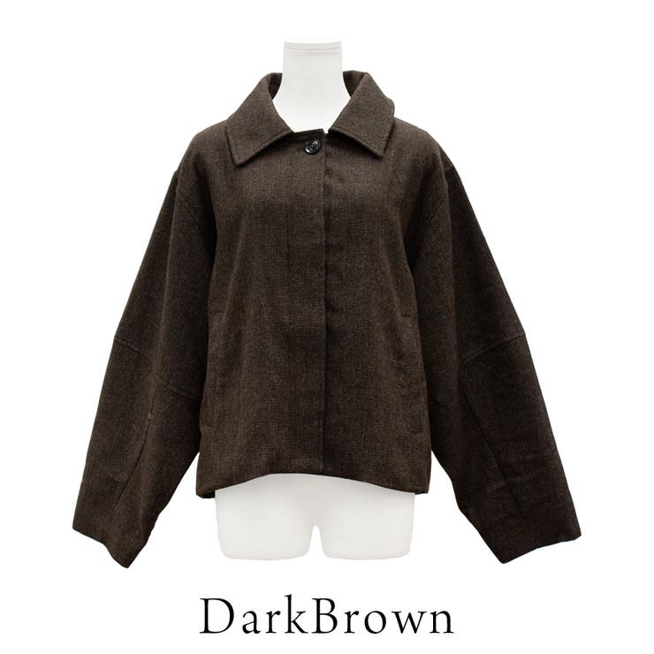 チェックツィードコクーンスリーブジャケット | A.NATALY | 詳細画像9 