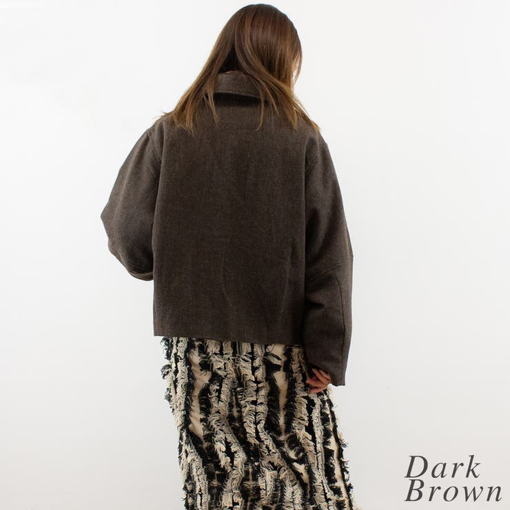 チェックツィードコクーンスリーブジャケット | A.NATALY | 詳細画像5 