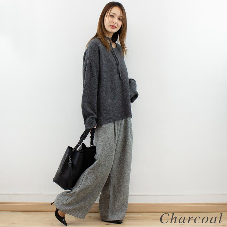 杢ストレッチチョーカー付きプルオーバー | A.NATALY | 詳細画像6 