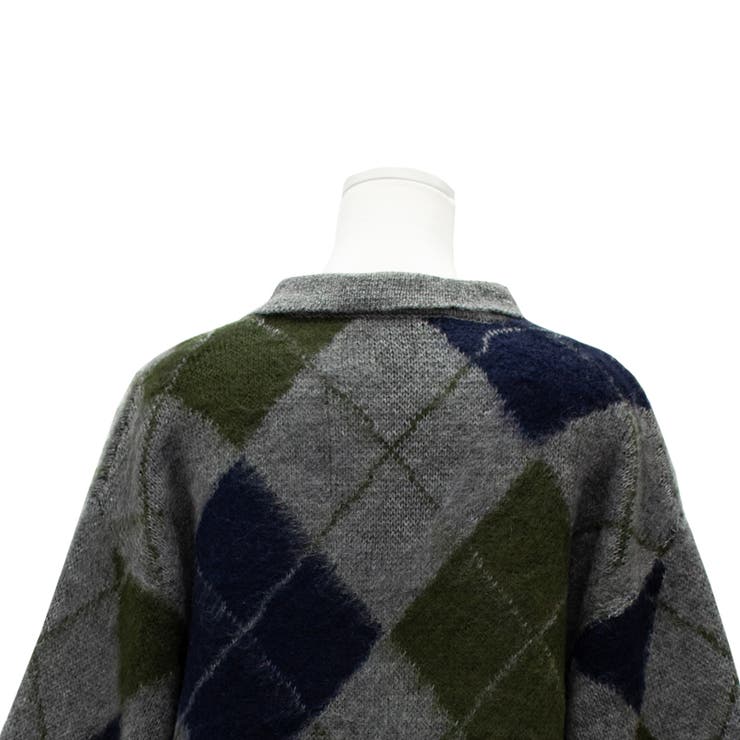 アクリルモヘアアーガイルキーネックプルオーバー | A.NATALY | 詳細画像13 