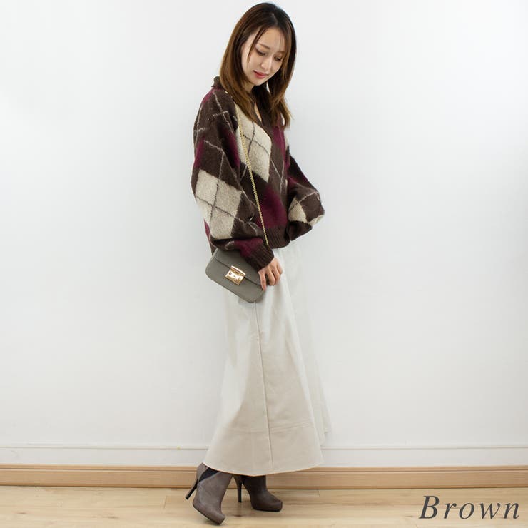 アクリルモヘアアーガイルキーネックプルオーバー | A.NATALY | 詳細画像2 