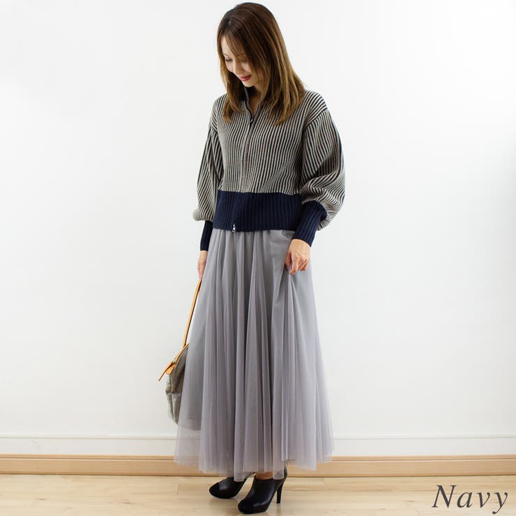 バイカラーニットジャケット | A.NATALY | 詳細画像4 