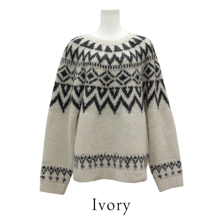 ノルディック柄Uネックプルオーバー | A.NATALY | 詳細画像7 