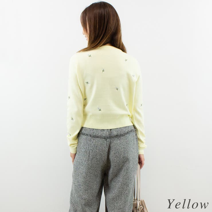 フラワー刺繍クロップドカーディガン | A.NATALY | 詳細画像3 