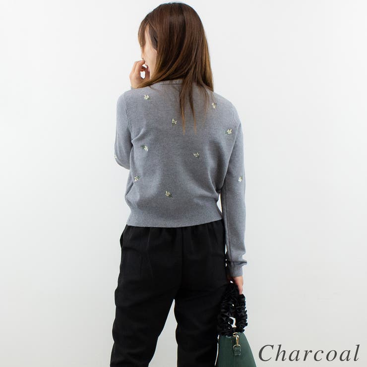 フラワー刺繍クロップドカーディガン | A.NATALY | 詳細画像5 