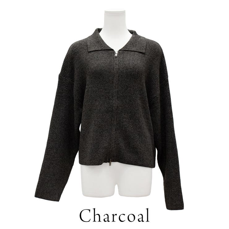 ミックスニットジップブルゾン | A.NATALY | 詳細画像9 