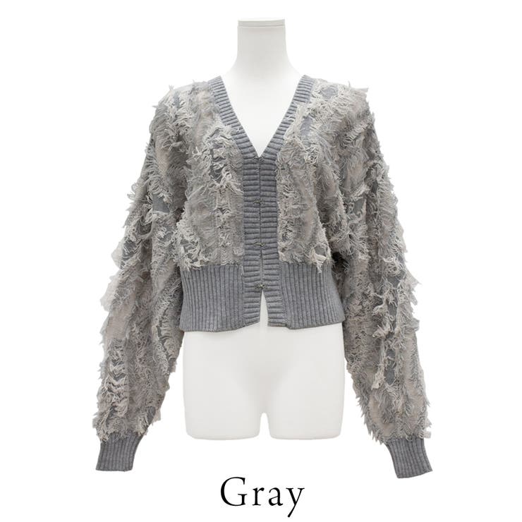 MIXフリンジニットショートカーディガン | A.NATALY | 詳細画像7 