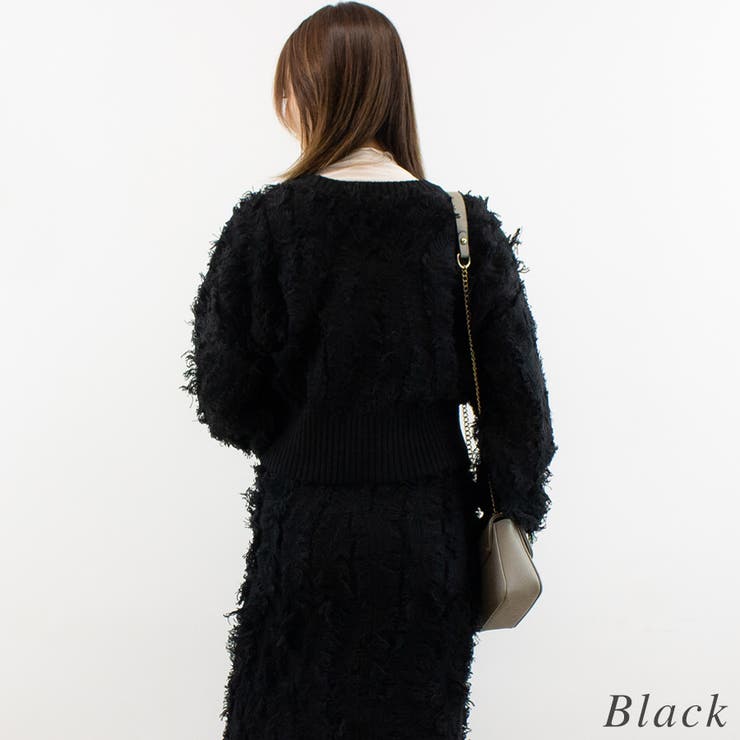 MIXフリンジニットショートカーディガン | A.NATALY | 詳細画像5 