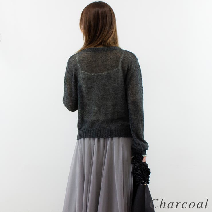 透かしモヘア配色カーディガン | A.NATALY | 詳細画像7 