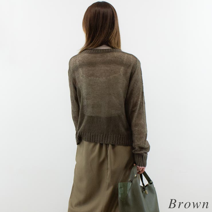 透かしモヘア配色カーディガン | A.NATALY | 詳細画像5 