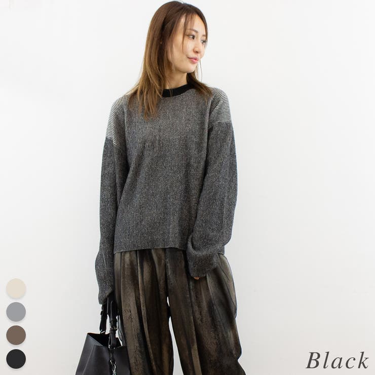 ブラック | プレーティングリバーシブルプルオーバー | A.NATALY