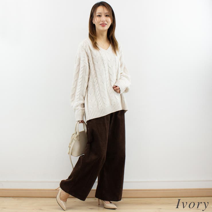 ケーブルVネックプルオーバー | A.NATALY | 詳細画像2 