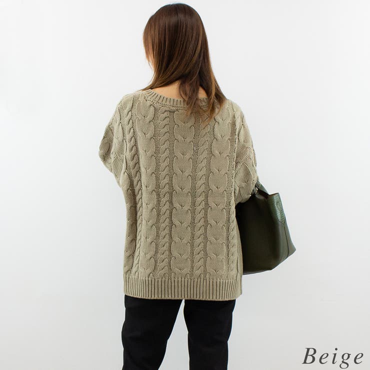 ケーブルVネックプルオーバー | A.NATALY | 詳細画像3 