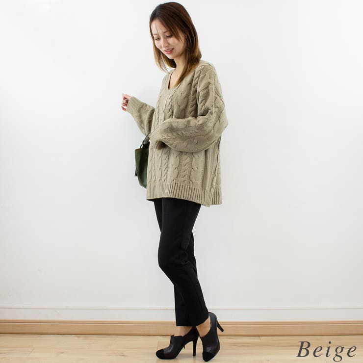 ケーブルVネックプルオーバー | A.NATALY | 詳細画像4 