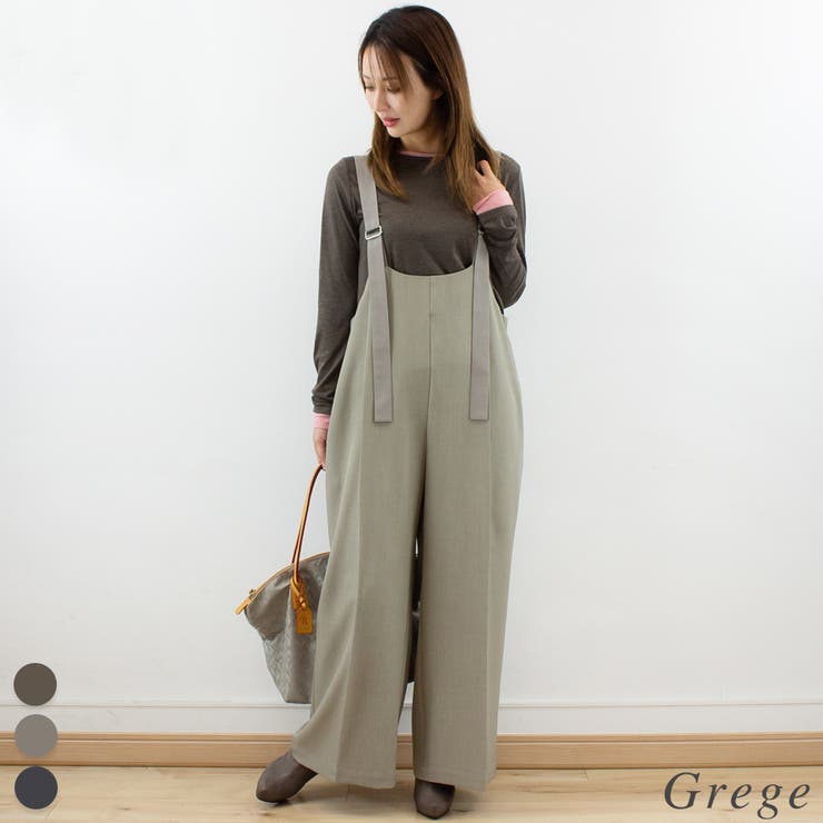 グレージュ | ツイルサロペット | A.NATALY