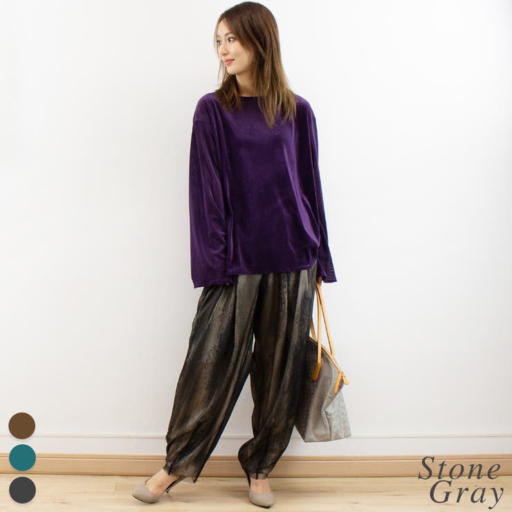 ストーングレー | オーバーチュールプリントパンツ | A.NATALY