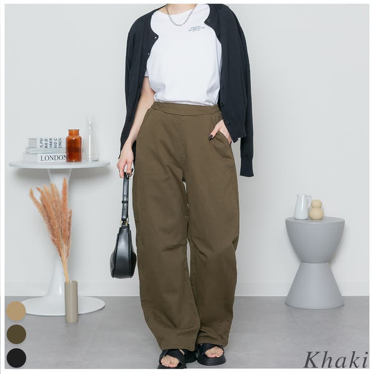 カーキ | ストレッチツイルカーブパンツ | A.NATALY