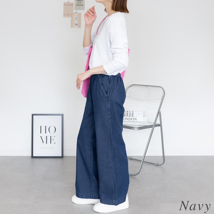 デニムオールゴムワイドパンツ | A.NATALY | 詳細画像1 