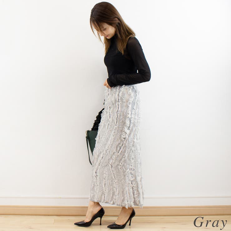 ミックスフリンジスカート | A.NATALY | 詳細画像1 